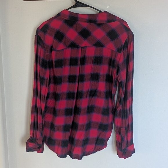 Rails Milo Plaid Flannel in Black and Cherry Violet Size Medium - Picture 11 of 12